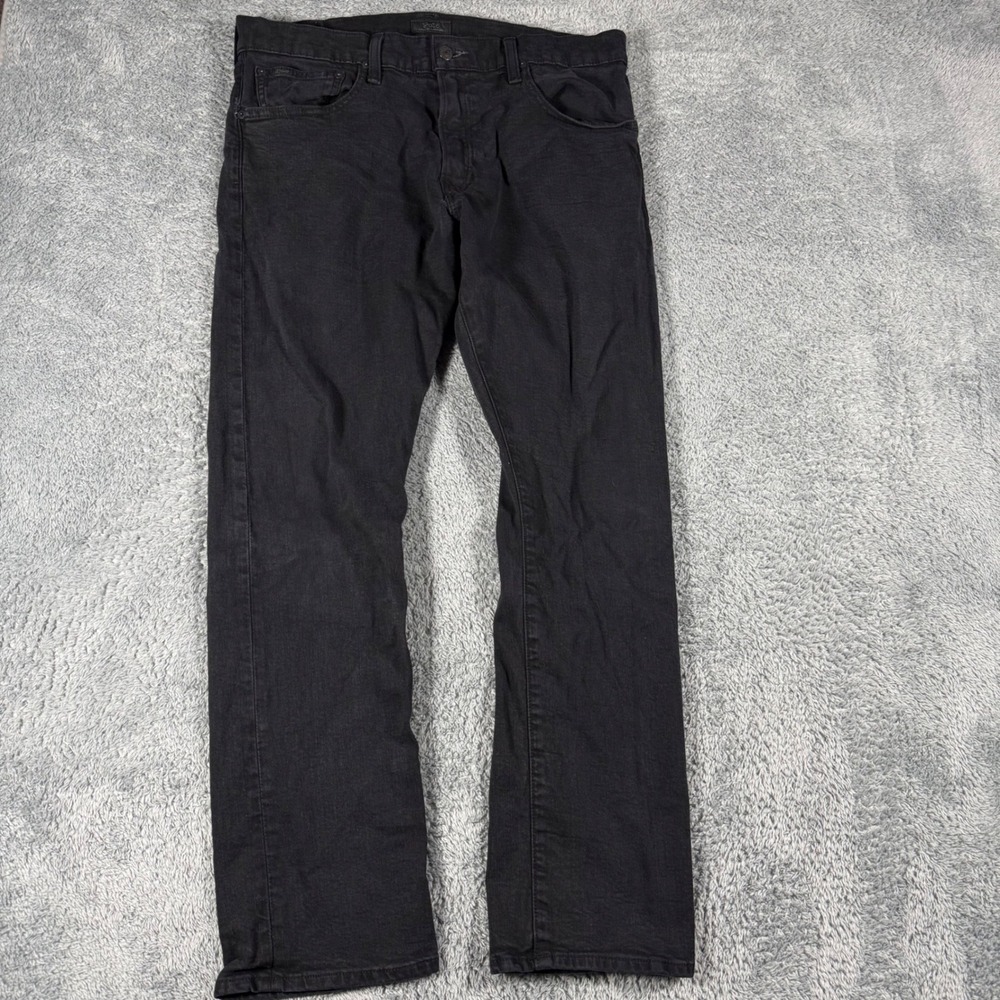 Polo Ralph Lauren Varick Slim Straight Jeans Mens 34x30 Black Denim Pants - Picture 2 of 8